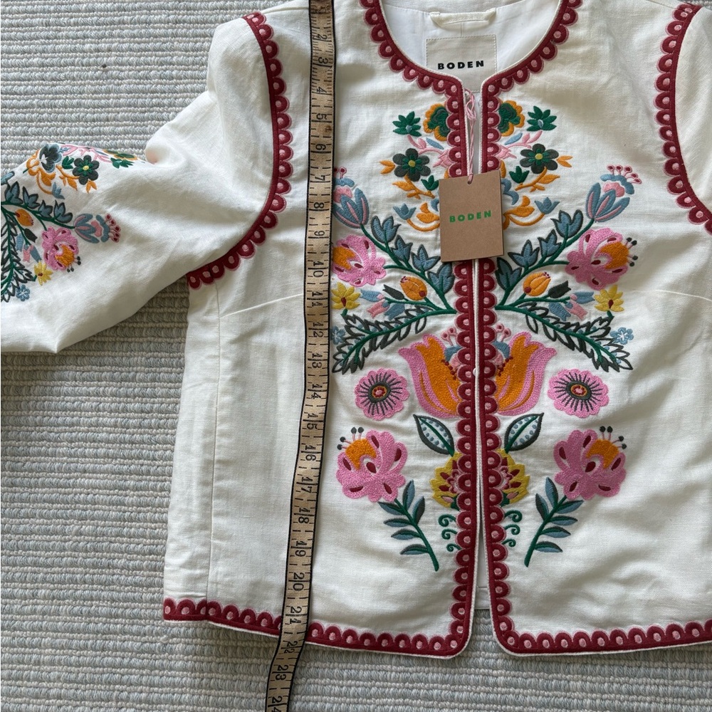Boden jacket NWT 6 embroidered item jacket Islington Multi Floral Embroidery - Picture 6 of 15